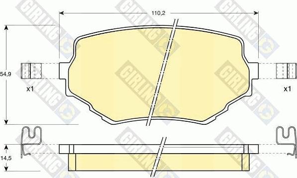 Girling 6131329 - Тормозные колодки, дисковые, комплект www.autospares.lv