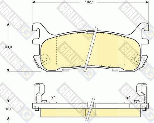 Girling 6131299 - Bremžu uzliku kompl., Disku bremzes www.autospares.lv