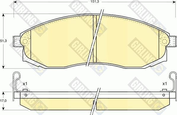 Girling 6131249 - Bremžu uzliku kompl., Disku bremzes autospares.lv