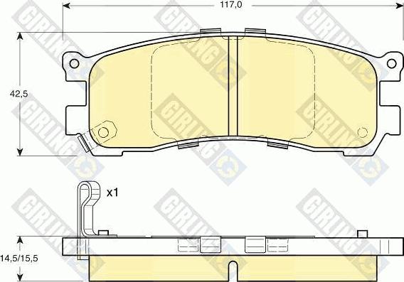 Girling 6131799 - Bremžu uzliku kompl., Disku bremzes www.autospares.lv