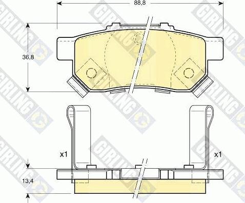 Girling 6131749 - Bremžu uzliku kompl., Disku bremzes www.autospares.lv