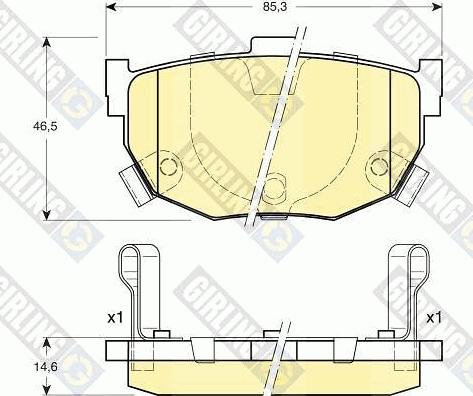 Girling 6131709 - Тормозные колодки, дисковые, комплект www.autospares.lv