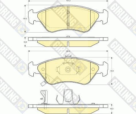 Girling 6131732 - Bremžu uzliku kompl., Disku bremzes autospares.lv