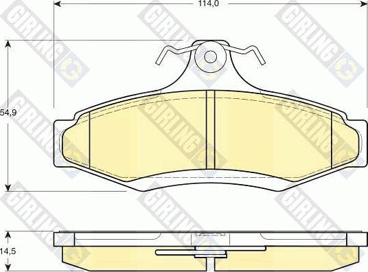 Girling 6131721 - Тормозные колодки, дисковые, комплект www.autospares.lv