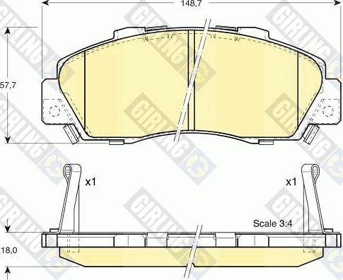 Girling 6131779 - Bremžu uzliku kompl., Disku bremzes autospares.lv