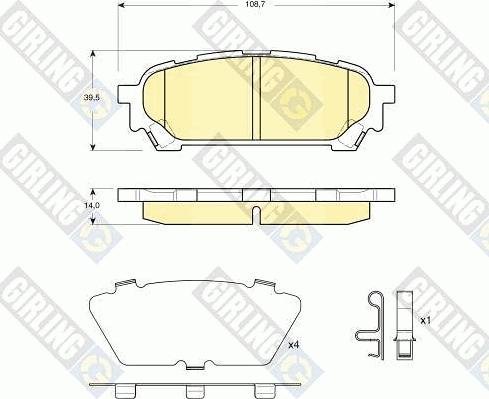 Girling 6133959 - Тормозные колодки, дисковые, комплект www.autospares.lv