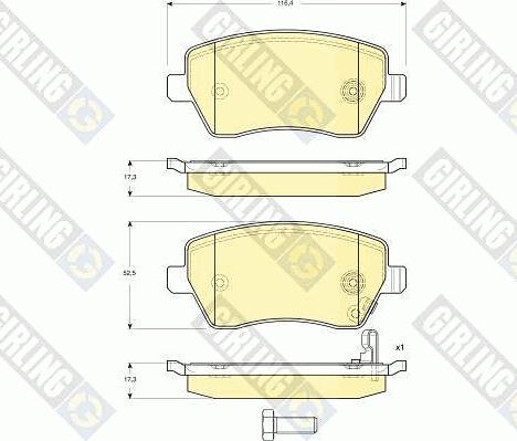 Girling 6133961 - Bremžu uzliku kompl., Disku bremzes www.autospares.lv