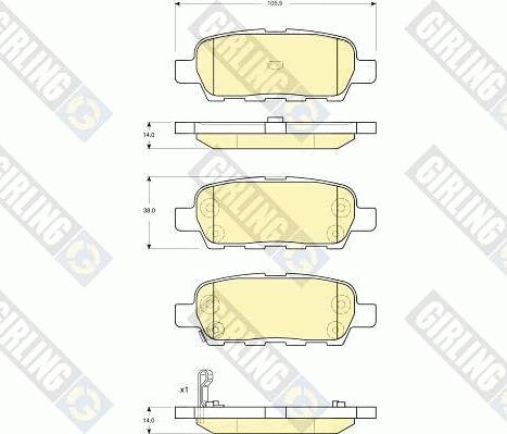 Girling 6133939 - Bremžu uzliku kompl., Disku bremzes autospares.lv