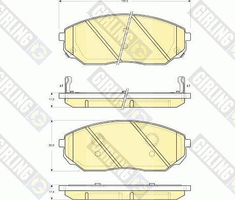 Girling 6133439 - Bremžu uzliku kompl., Disku bremzes www.autospares.lv