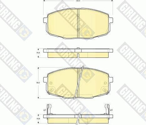 Girling 6133429 - Тормозные колодки, дисковые, комплект www.autospares.lv