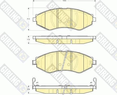 Girling 6133479 - Bremžu uzliku kompl., Disku bremzes autospares.lv