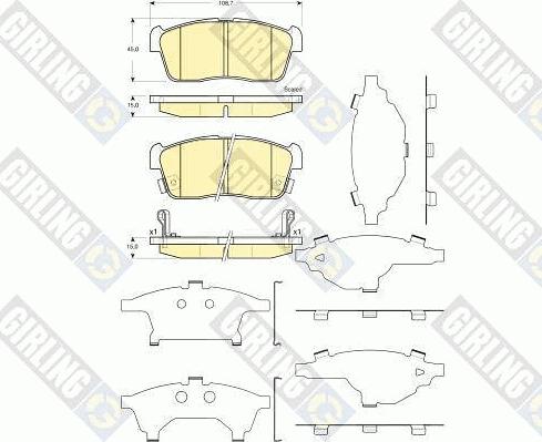 Girling 6133599 - Тормозные колодки, дисковые, комплект www.autospares.lv