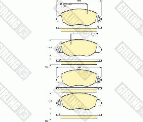 Girling 6133544 - Bremžu uzliku kompl., Disku bremzes autospares.lv