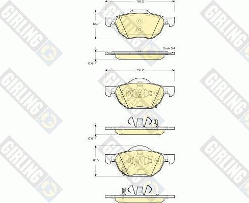 Girling 6133559 - Bremžu uzliku kompl., Disku bremzes www.autospares.lv