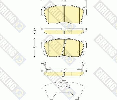 Girling 6133519 - Тормозные колодки, дисковые, комплект www.autospares.lv