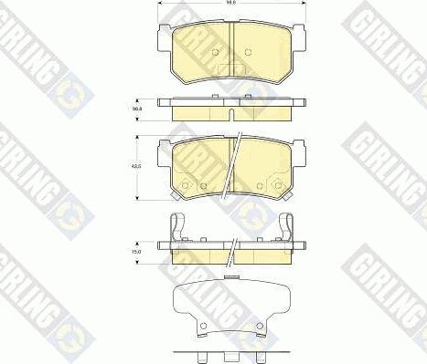 Girling 6133669 - Тормозные колодки, дисковые, комплект www.autospares.lv