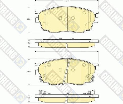 Girling 6133099 - Bremžu uzliku kompl., Disku bremzes autospares.lv