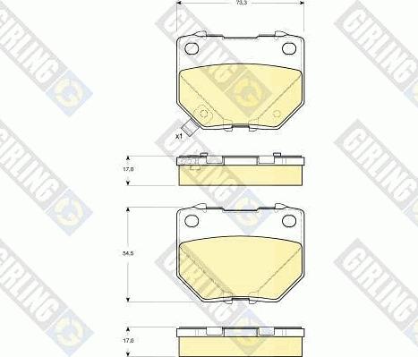 Girling 6133089 - Bremžu uzliku kompl., Disku bremzes www.autospares.lv