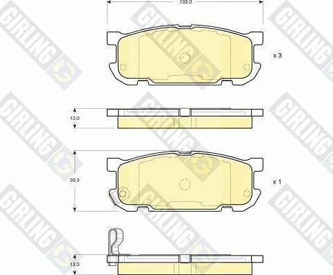 Girling 6133039 - Bremžu uzliku kompl., Disku bremzes www.autospares.lv