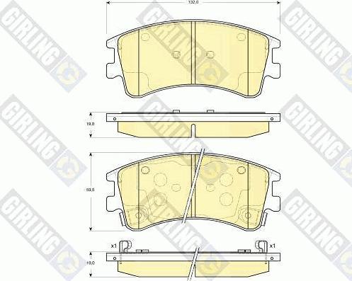 Girling 6133109 - Bremžu uzliku kompl., Disku bremzes autospares.lv