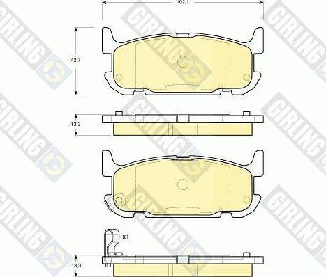 Girling 6133189 - Bremžu uzliku kompl., Disku bremzes www.autospares.lv