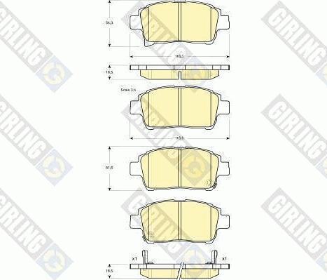 Girling 6133179 - Тормозные колодки, дисковые, комплект www.autospares.lv