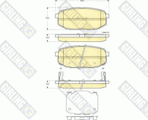 Girling 6133849 - Bremžu uzliku kompl., Disku bremzes www.autospares.lv