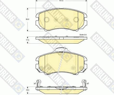 Girling 6133869 - Bremžu uzliku kompl., Disku bremzes autospares.lv