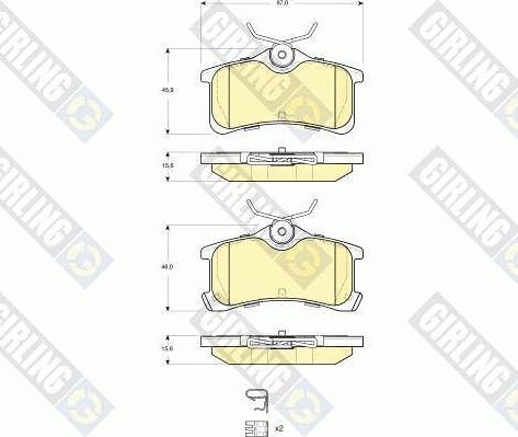 Girling 6133341 - Bremžu uzliku kompl., Disku bremzes www.autospares.lv