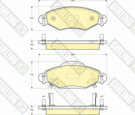 Girling 6133244 - Bremžu uzliku kompl., Disku bremzes www.autospares.lv