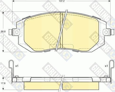 Girling 6133289 - Bremžu uzliku kompl., Disku bremzes www.autospares.lv