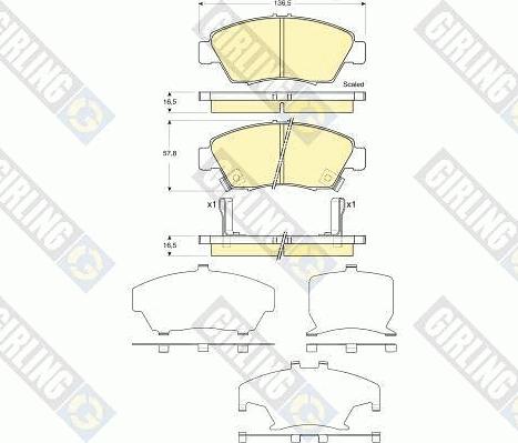 Girling 6133759 - Bremžu uzliku kompl., Disku bremzes autospares.lv