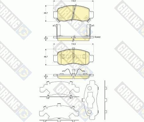 Girling 6133769 - Bremžu uzliku kompl., Disku bremzes autospares.lv