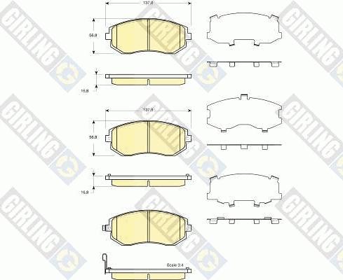 Girling 6133719 - Bremžu uzliku kompl., Disku bremzes www.autospares.lv