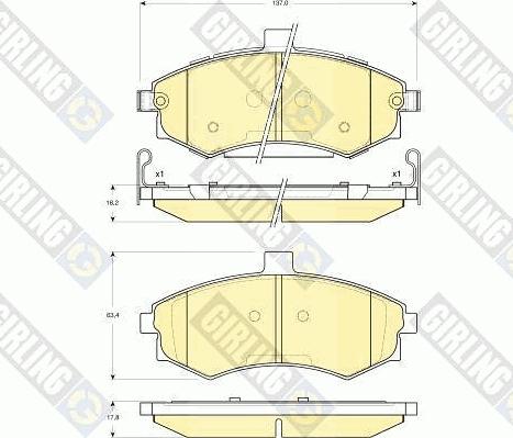 Girling 6133789 - Bremžu uzliku kompl., Disku bremzes autospares.lv