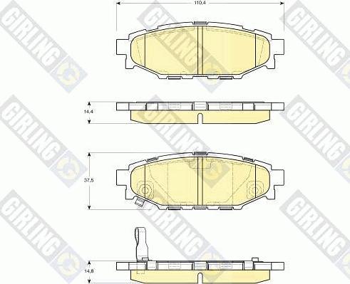 Girling 6133739 - Bremžu uzliku kompl., Disku bremzes www.autospares.lv