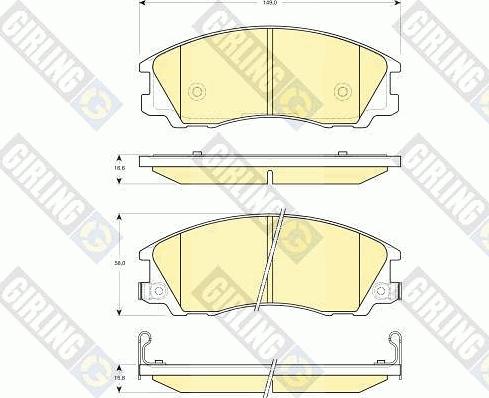 Girling 6132999 - Bremžu uzliku kompl., Disku bremzes www.autospares.lv