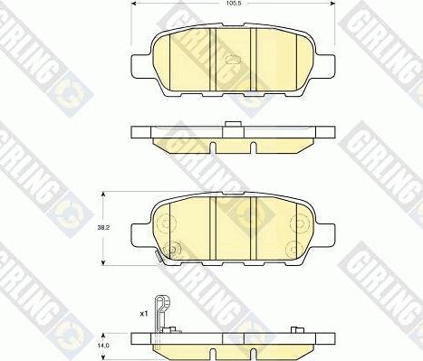 Girling 6132949 - Brake Pad Set, disc brake www.autospares.lv