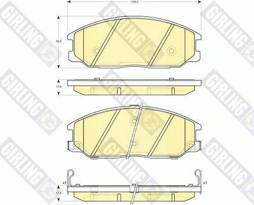 Girling 6132979 - Bremžu uzliku kompl., Disku bremzes www.autospares.lv