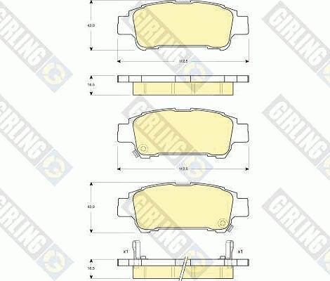 Girling 6132499 - Bremžu uzliku kompl., Disku bremzes autospares.lv