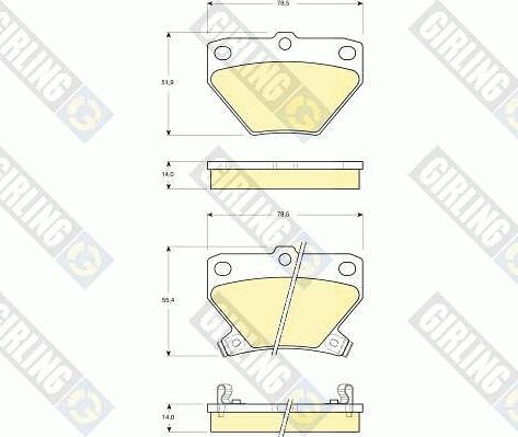 Girling 6132439 - Bremžu uzliku kompl., Disku bremzes autospares.lv