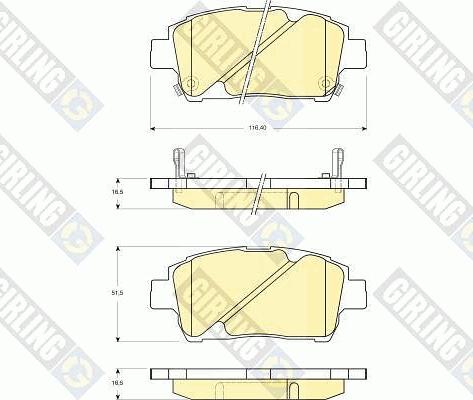 Girling 6132429 - Bremžu uzliku kompl., Disku bremzes autospares.lv