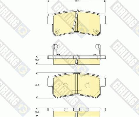 Girling 6132589 - Тормозные колодки, дисковые, комплект www.autospares.lv