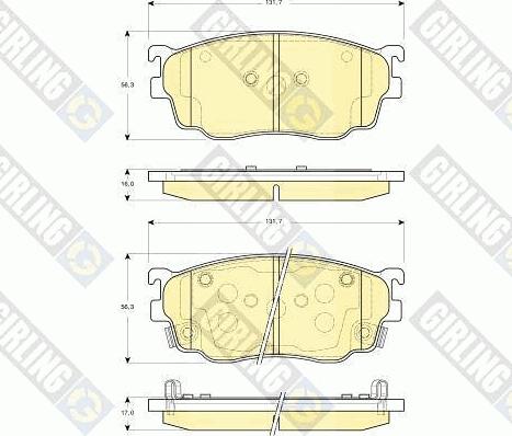 Girling 6132539 - Bremžu uzliku kompl., Disku bremzes autospares.lv