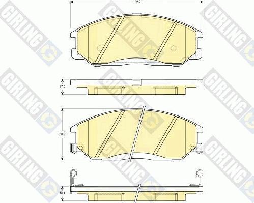 Girling 6132579 - Тормозные колодки, дисковые, комплект www.autospares.lv