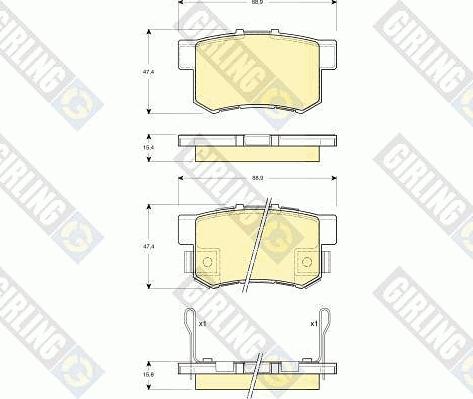 Girling 6132699 - Тормозные колодки, дисковые, комплект www.autospares.lv