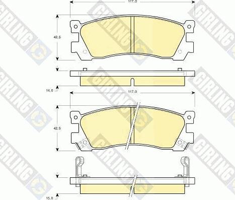 Girling 6132649 - Bremžu uzliku kompl., Disku bremzes www.autospares.lv