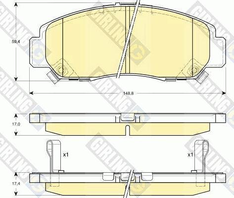 Girling 6132689 - Bremžu uzliku kompl., Disku bremzes www.autospares.lv