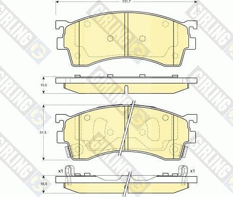 Girling 6132099 - Bremžu uzliku kompl., Disku bremzes www.autospares.lv