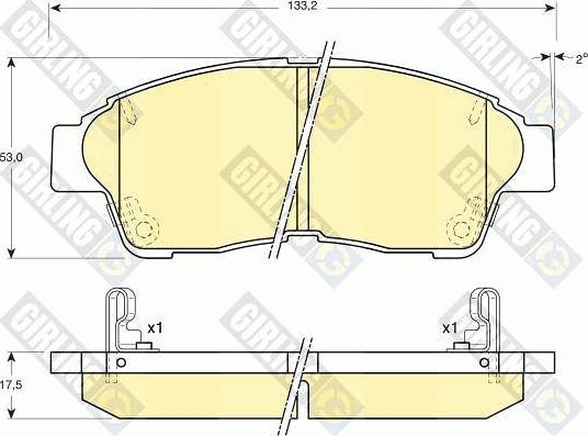 Girling 6132079 - Тормозные колодки, дисковые, комплект www.autospares.lv